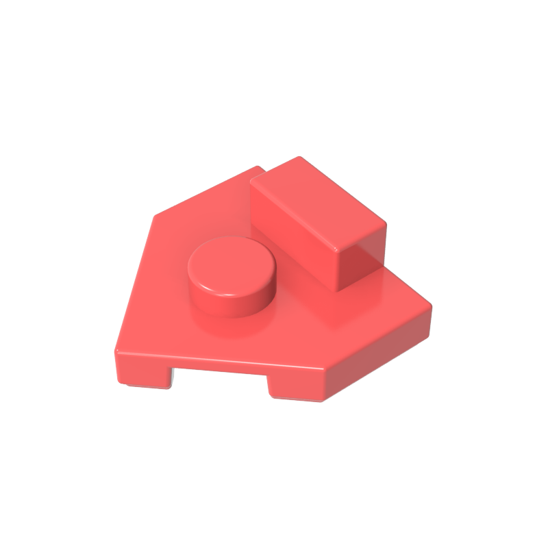 27928 | Wedge, Plate 2 x 2 Pentagonal with Center Stud and 1 x 1/2 Raised Tab on Top