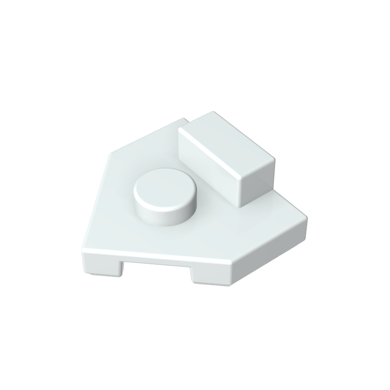27928 | Wedge, Plate 2 x 2 Pentagonal with Center Stud and 1 x 1/2 Raised Tab on Top