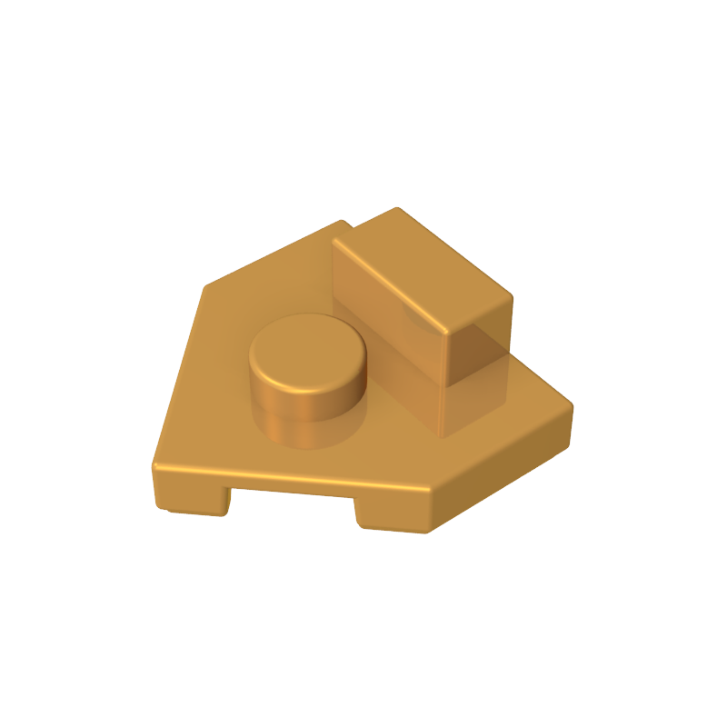 27928 | Wedge, Plate 2 x 2 Pentagonal with Center Stud and 1 x 1/2 Raised Tab on Top