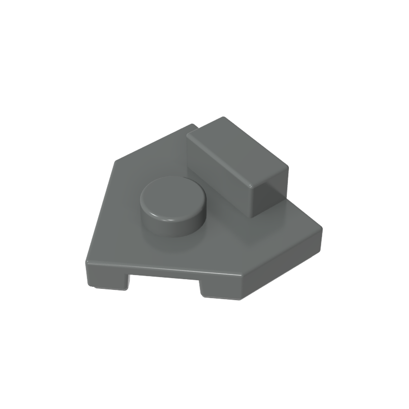 27928 | Wedge, Plate 2 x 2 Pentagonal with Center Stud and 1 x 1/2 Raised Tab on Top