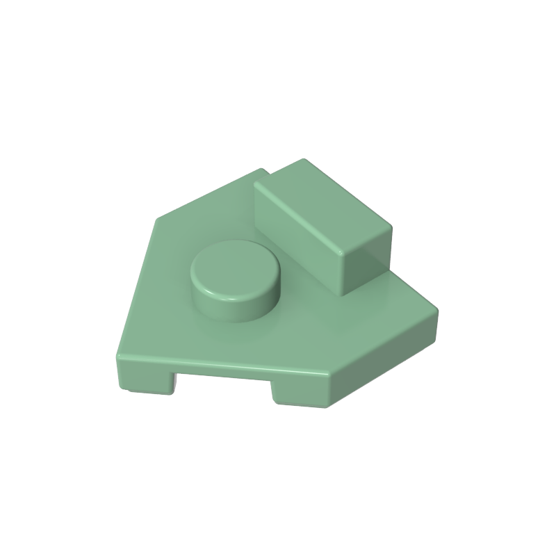 27928 | Wedge, Plate 2 x 2 Pentagonal with Center Stud and 1 x 1/2 Raised Tab on Top
