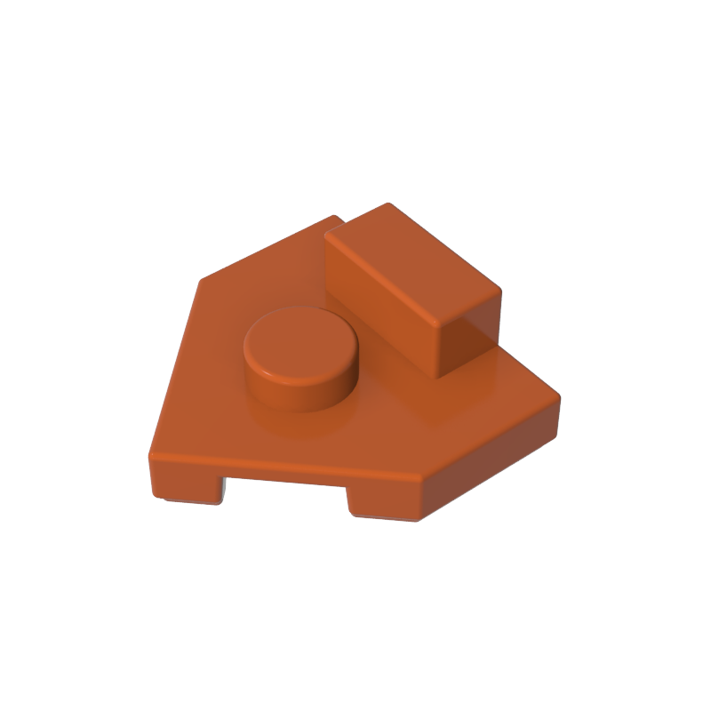 27928 | Wedge, Plate 2 x 2 Pentagonal with Center Stud and 1 x 1/2 Raised Tab on Top