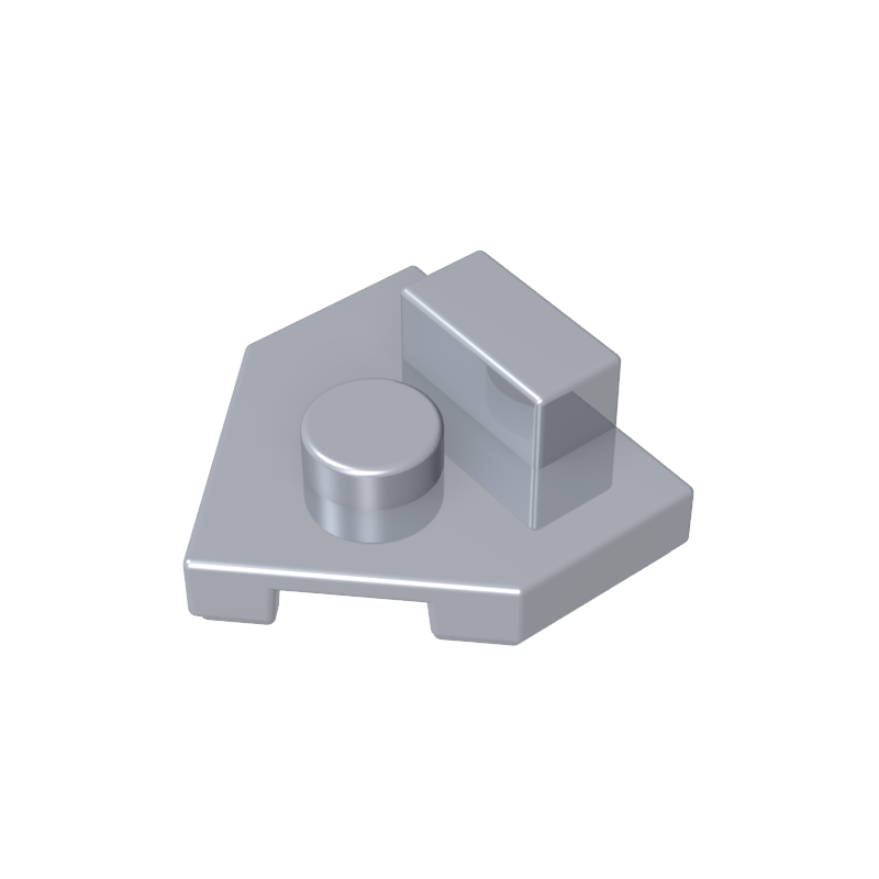 27928 | Wedge, Plate 2 x 2 Pentagonal with Center Stud and 1 x 1/2 Raised Tab on Top