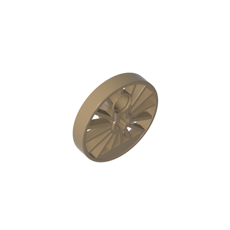 85489b | Train Wheel RC, Spoked with Technical Axle Hole and Counterweight, 30 mm D. (Blind Driver)