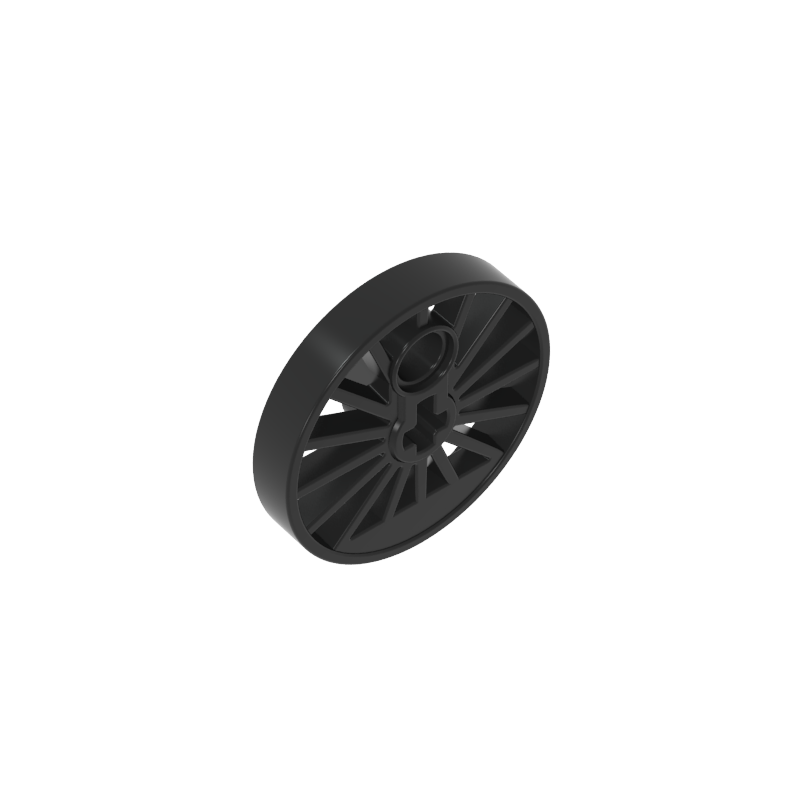85489b | Train Wheel RC, Spoked with Technical Axle Hole and Counterweight, 30 mm D. (Blind Driver)